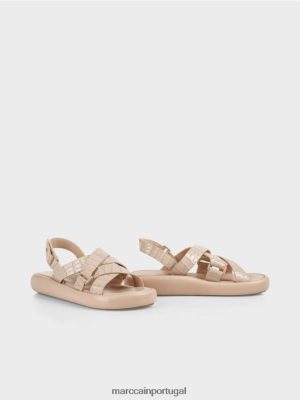 Marc Cain sandálias de cinta de crocas falsas Taupe suave calçados 4P8PV01634 Marc Cain Dresses