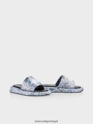 Marc Cain sandálias em design floral pó claro azul calçados 4P8PV01629 Marc Cain Tops