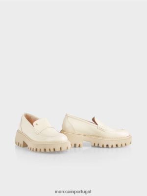 Marc Cain sapatos baixos com costura decorativa Creme escuro calçados 4P8PV01558 Marc Cain Portugal