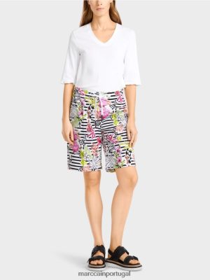 Marc Cain shorts em um padrão floral Limade leve roupas 4P8PV0624 Marc Cain Tops