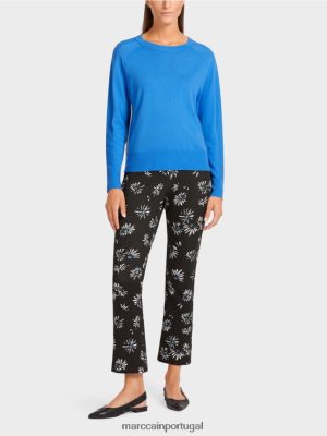 Marc Cain suéter em uma mistura de material luxuosa Azure roupas 4P8PV01185 Marc Cain Tops