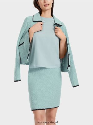 Marc Cain suéter "repensar" de mangas curtas azul -céu escuro roupas 4P8PV01113 Marc Cain Tops