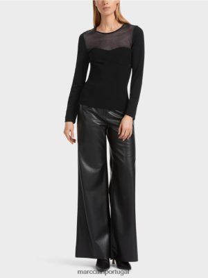 Marc Cain suéter "repensar" extravagante preto roupas 4P8PV01037 Marc Cain Dresses