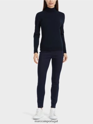 Marc Cain suéter "repensar" traslado Midnight Blue roupas 4P8PV01079 Marc Cain Dresses