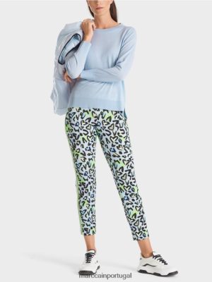 Marc Cain suéter "repensar" traslado pó macio azul roupas 4P8PV01098 Marc Cain Tops