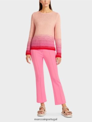 Marc Cain suéter "tricotado na Alemanha" Bronzeado brilhante roupas 4P8PV01165 Marc Cain Portugal