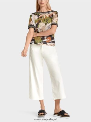 Marc Cain suéter "tricotado na Alemanha" Verde de oliveira profunda roupas 4P8PV01146 Marc Cain Tops