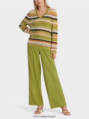 Marc Cain suéter "tricotado na Alemanha" Verde de oliveira profunda roupas 4P8PV01147 Marc Cain Portugal