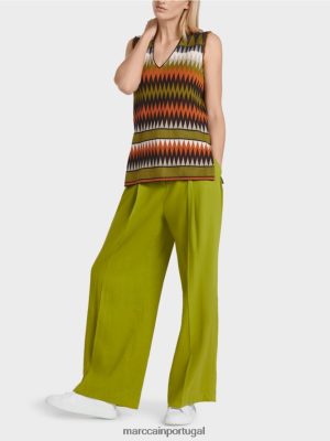 Marc Cain suéter "tricotado na Alemanha" Verde de oliveira profunda roupas 4P8PV01148 Marc Cain Dresses