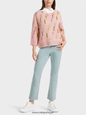 Marc Cain suéter tricotado na Alemanha pó macio rosa roupas 4P8PV01111 Marc Cain Portugal