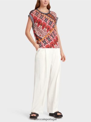 Marc Cain suéter "tricotado na Alemanha" vermelho profundo roupas 4P8PV01131 Marc Cain Tops