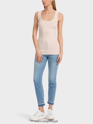 Marc Cain tampo de costela sem mangas Blossom de amêndoa roupas 4P8PV01235 Marc Cain Dresses