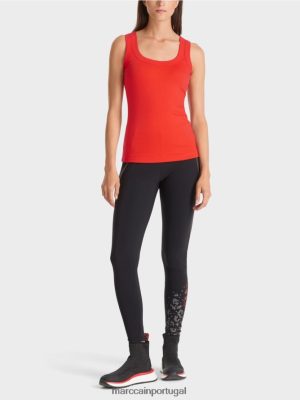 Marc Cain tampo de costela sem mangas Campari roupas 4P8PV01269 Marc Cain Tops