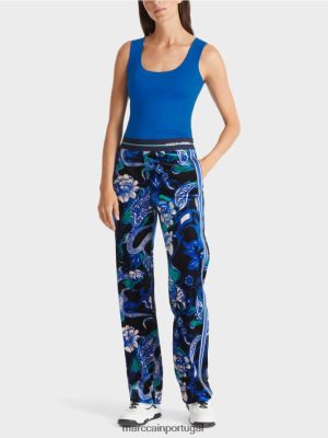 Marc Cain tampo de costela sem mangas azul real brilhante roupas 4P8PV01243 Marc Cain Portugal