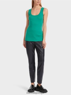 Marc Cain tampo de costela sem mangas esmalte roupas 4P8PV01242 Marc Cain Tops