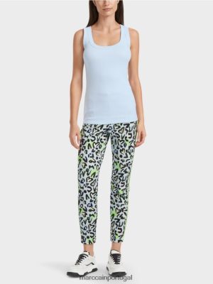 Marc Cain tampo de costela sem mangas pó macio azul roupas 4P8PV01307 Marc Cain Dresses