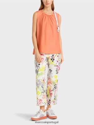 Marc Cain top liso com seda Terracota leve roupas 4P8PV01386 Marc Cain Tops