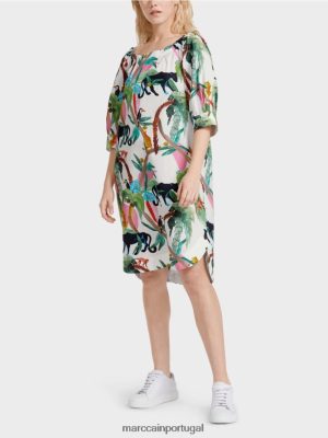 Marc Cain vestido casual com estampa na selva off white roupas 4P8PV069 Marc Cain Tops