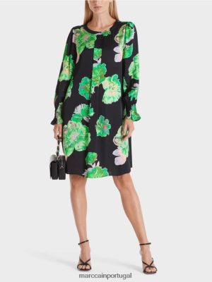 Marc Cain vestido com estampa de flor preto roupas 4P8PV013 Marc Cain Portugal