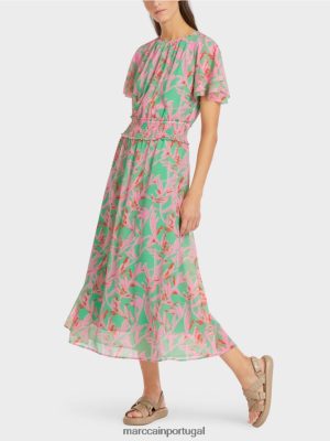 Marc Cain vestido com estampa floral Jade brilhante roupas 4P8PV0106 Marc Cain Portugal