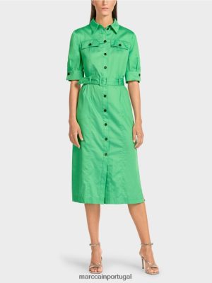 Marc Cain vestido de camisa feminina com cinto Jade brilhante roupas 4P8PV0103 Marc Cain Portugal