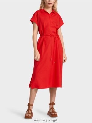 Marc Cain vestido de camisa "repensar junto" Fogo vermelho roupas 4P8PV067 Marc Cain Portugal