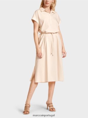 Marc Cain vestido de camisa "repensar junto" bronzeado em pó roupas 4P8PV066 Marc Cain Tops