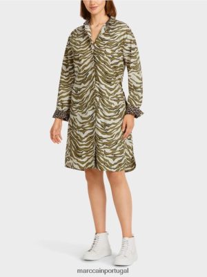 Marc Cain vestido de camisa "repensar junto" creme de pó roupas 4P8PV0115 Marc Cain Portugal