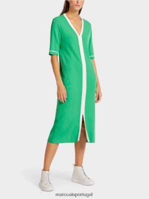 Marc Cain vestido de malha de "repensar junto" Jade brilhante roupas 4P8PV0109 Marc Cain Portugal