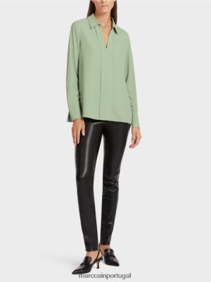 Marc Cain vestido de túnica com colarinho Mint em pó roupas 4P8PV01022 Marc Cain Dresses