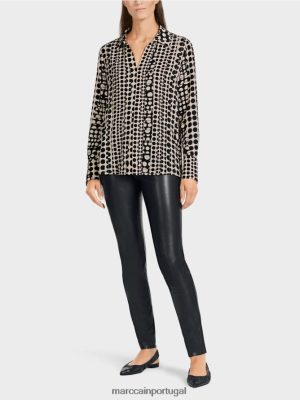 Marc Cain vestido de túnica com design de arte operacional preto roupas 4P8PV01025 Marc Cain Dresses