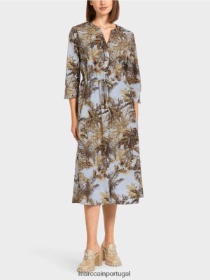 Marc Cain vestido de tamanho grande com cordão pó claro azul roupas 4P8PV099 Marc Cain Tops