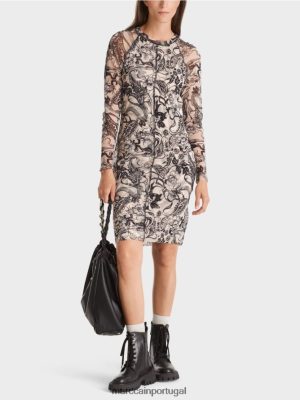 Marc Cain vestido de tule elástico do corpo Blossom de amêndoa roupas 4P8PV01 Marc Cain Portugal