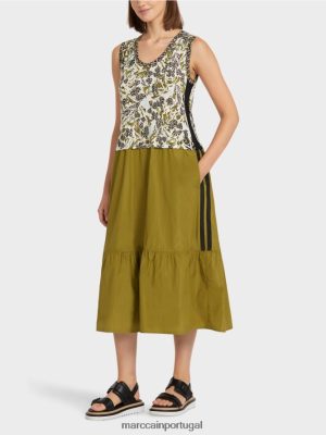 Marc Cain vestido em camadas com estilo e mistura de material Chela suave roupas 4P8PV0113 Marc Cain Dresses