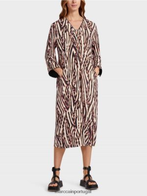 Marc Cain vestido em camisa viscose vermelho profundo roupas 4P8PV062 Marc Cain Dresses