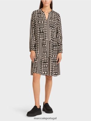 Marc Cain vestido em poliéster reciclado preto roupas 4P8PV0134 Marc Cain Dresses