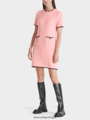 Marc Cain vestido esportivo tricotado na Alemanha pó macio rosa roupas 4P8PV036 Marc Cain Tops