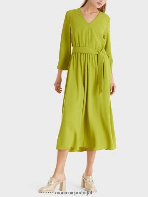 Marc Cain vestido fluido verde azeitona brilhante roupas 4P8PV043 Marc Cain Portugal
