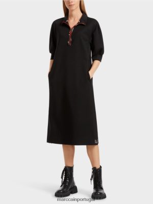 Marc Cain vestido longo esportivo preto roupas 4P8PV017 Marc Cain Dresses