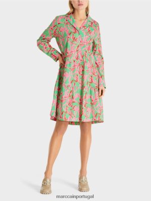 Marc Cain vestido midi com lapelas Jade brilhante roupas 4P8PV0108 Marc Cain Tops