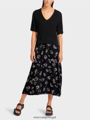 Marc Cain vestido "tricotado na Alemanha" preto roupas 4P8PV0122 Marc Cain Dresses